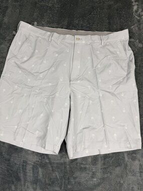 Greg Norman Mens Gray Palm Tree Print Golf Shorts Size 44